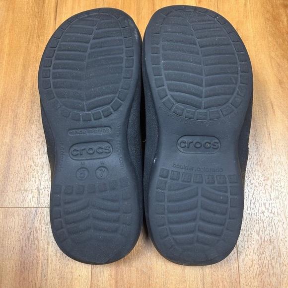 Crocs Athens Thong Flip Flops Size M-5/W-7 Black Comfort Rubber - Picture 6 of 8